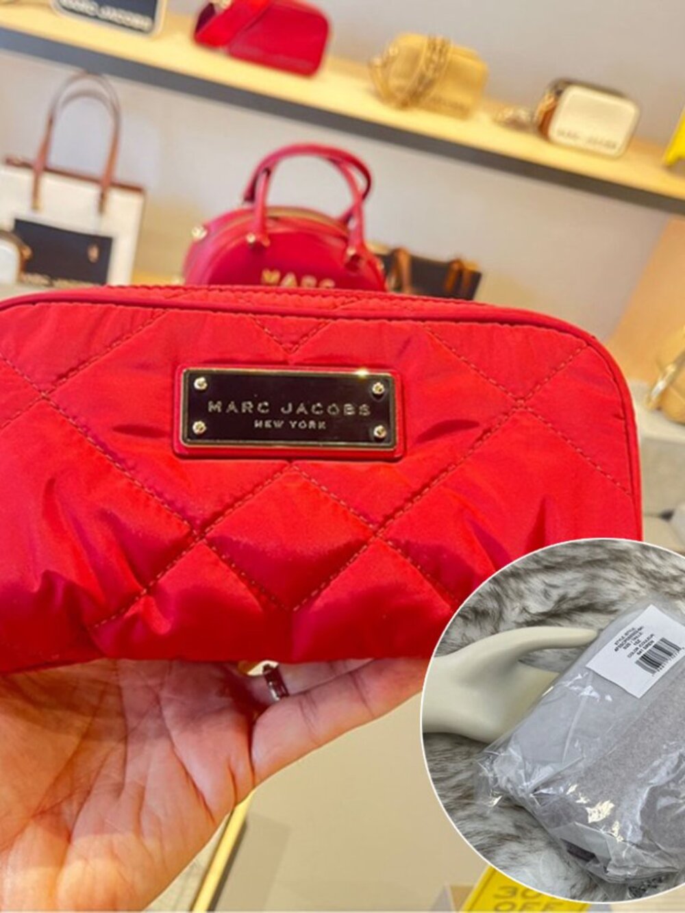 Marc Jacobs Red Quilted Cosmetic Case 4F5SCP055S02
